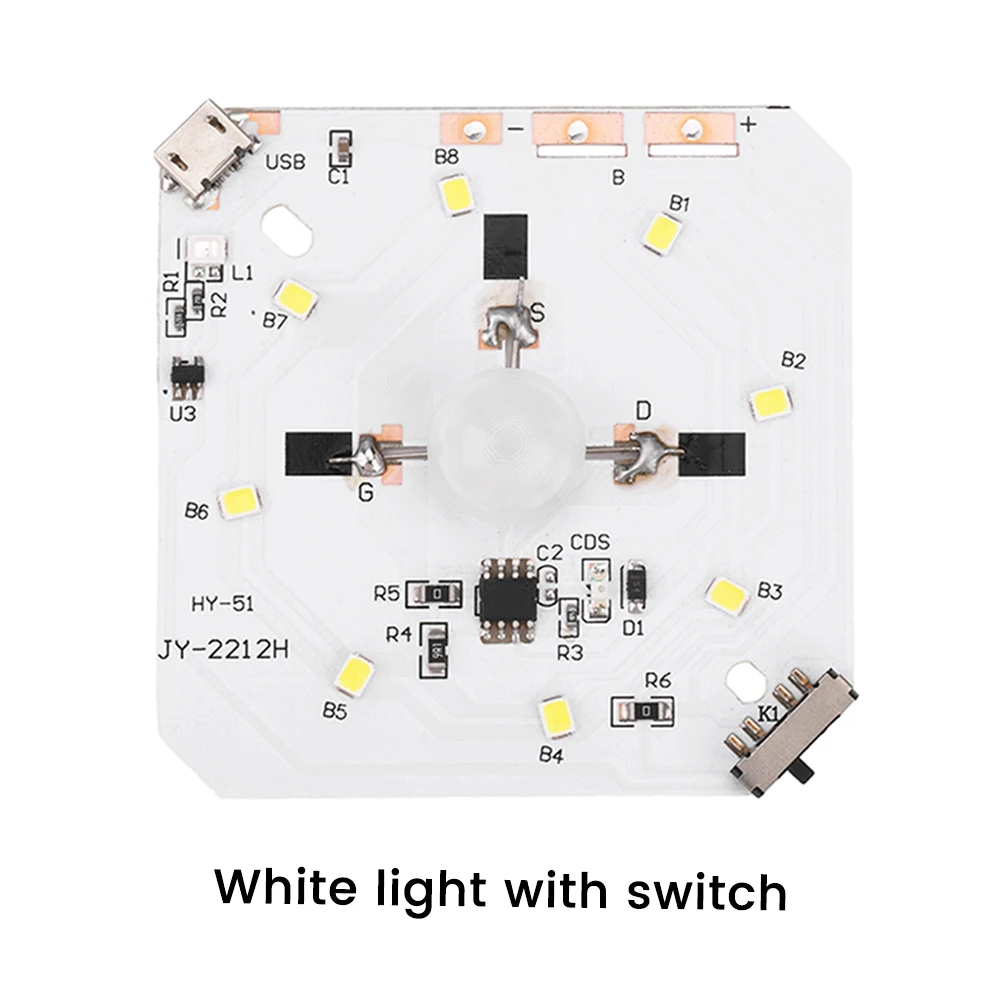 PIR Motion Sensor LED Human Body Infrared Induction Module Night Light Circuit Board USB Charging Rechargeable Night Lamp