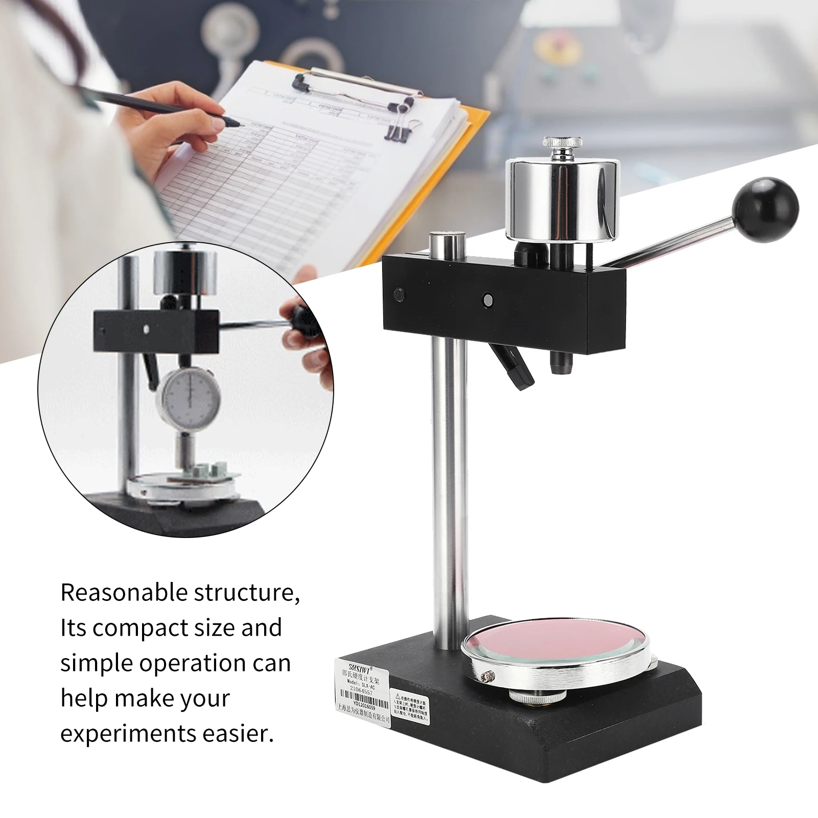 แท่นทดสอบความแข็งของยาง SLX-AC แบบ A แบบ C แข็งแรงทนทาน ผลการวัดความแข็งแบบ Shore แม่นยำ แท่นทดสอบความแข็ง