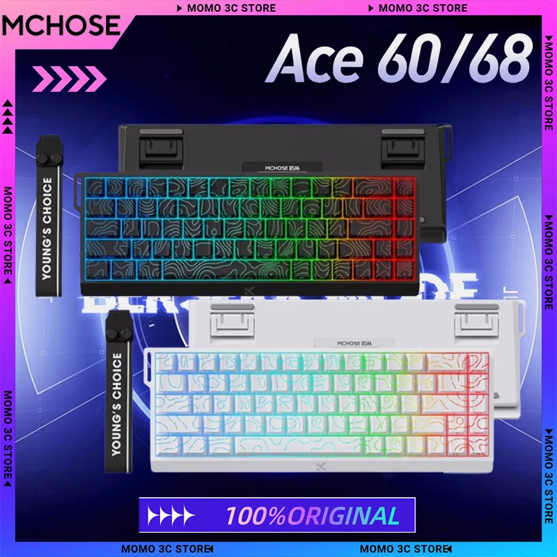 MCHOSE ACE68 Pro ACE60 Pro Mechanical Keyboard Wired 8k Polling Rate RGB Magnetic Switch Custom PC Gaming Keyboard Gamer Laptop