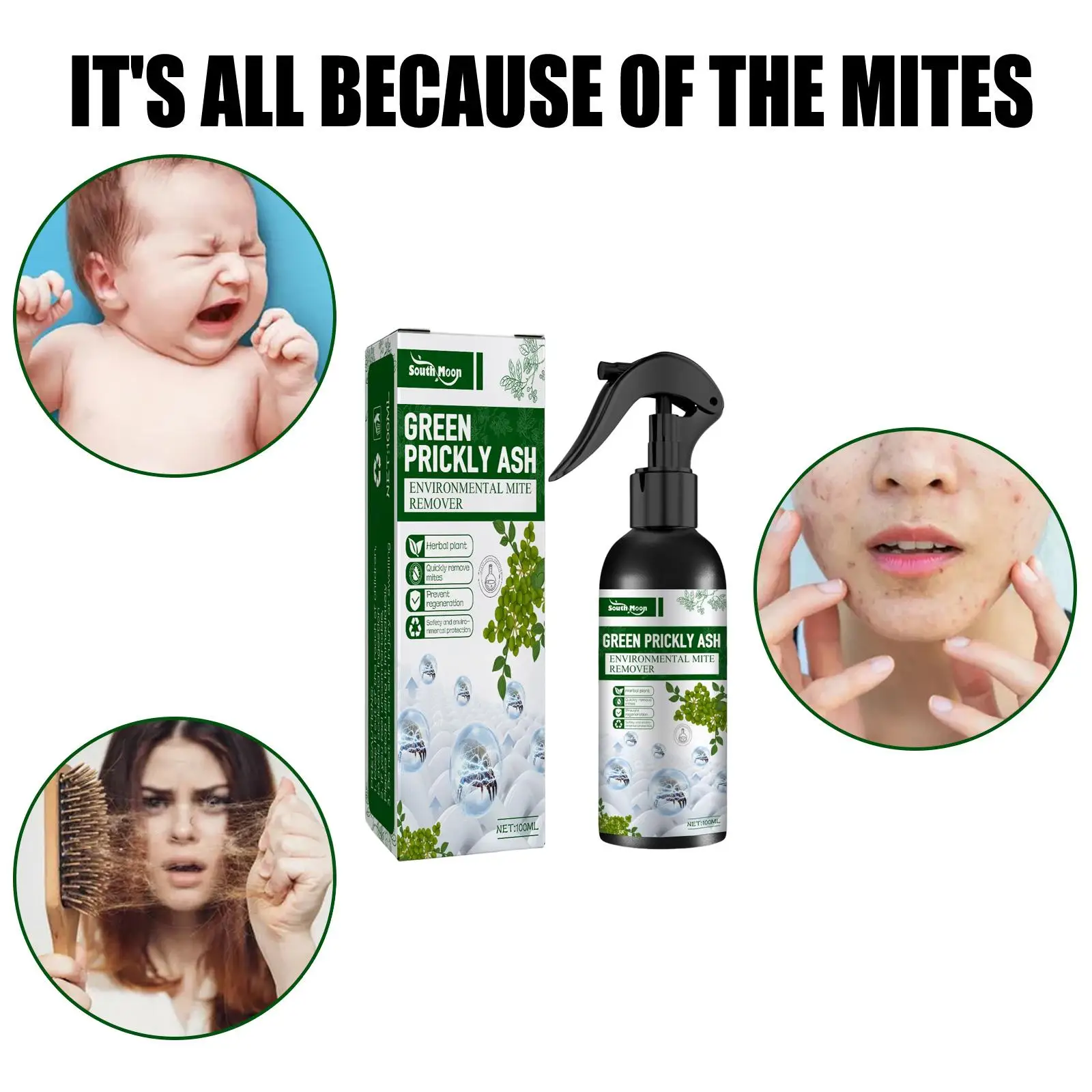 Mite Spray Natural Bed Bug and Dust Mite Spray for Furniture Carpet