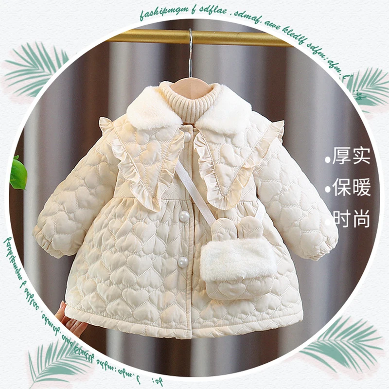 1 2 3 4 Years Baby Girl Winter Jacket Christmas Sweet Princess Girls Coat Thicken Warm Children Outerwear Clothing Birthday Gift