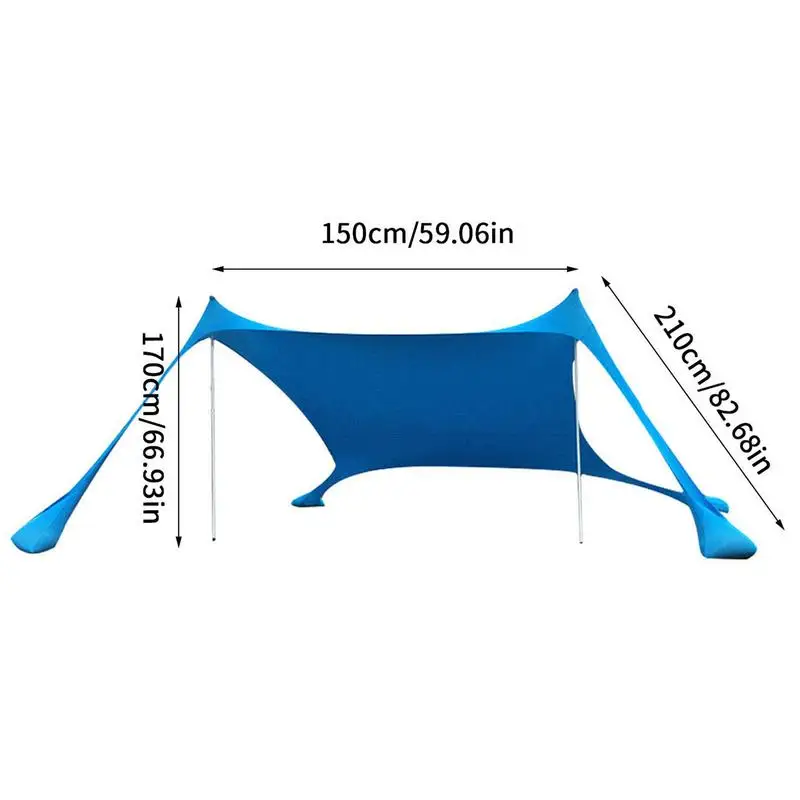 Imagem -06 - Tenda de Praia Portátil ao ar Livre para a Família Sun Shelter Camping Shades Windproof One-piece Canopy