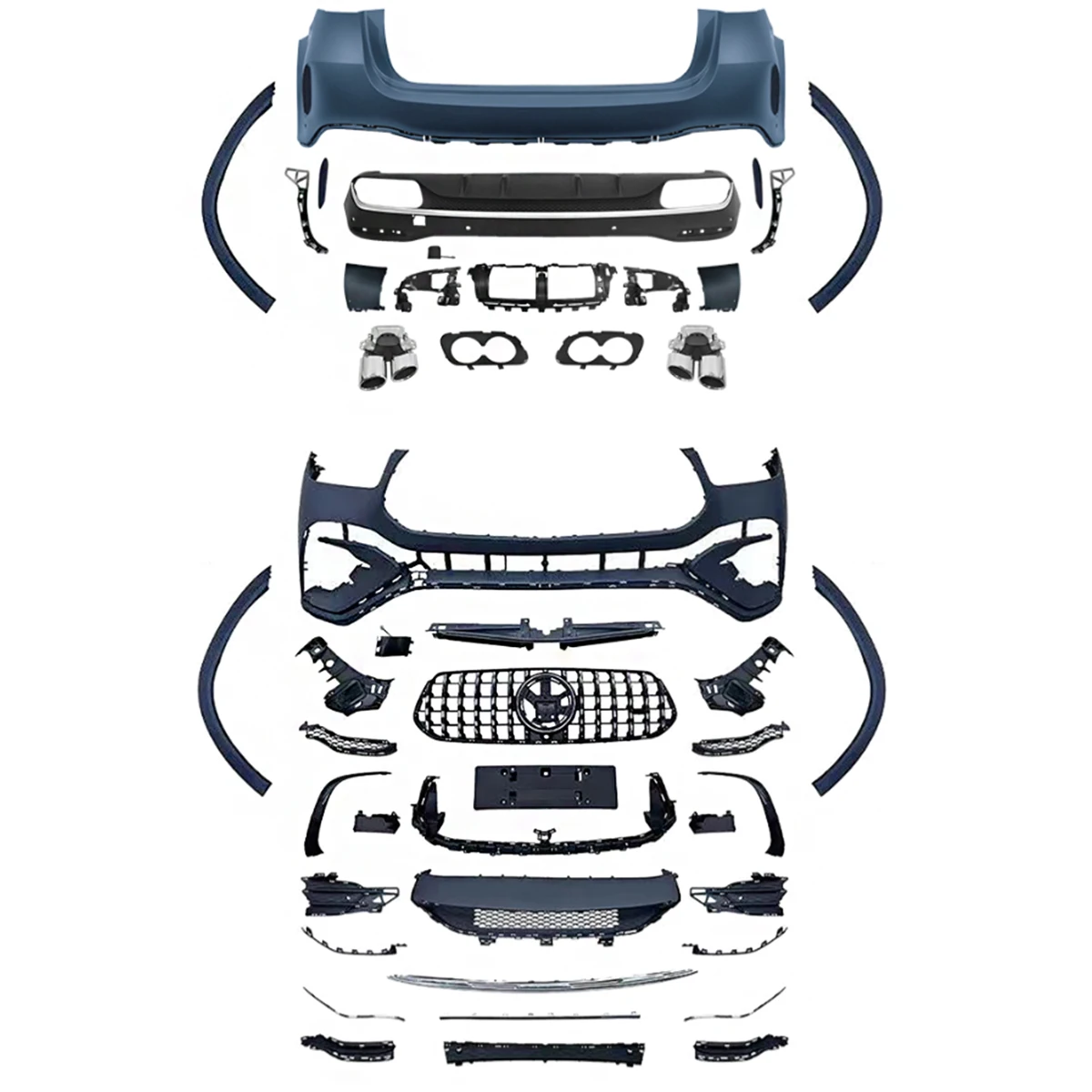 

Wholesale Bumpers Body Kit for Mercedes Benz GLE Class W167 2019-2024 Upgrade to 2024 GLE53 AMG.