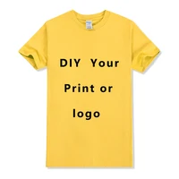 Taille ue 100% coton t-shirt personnalisé faire votre conception Logo texte hommes femmes imprimer conception originale cadeaux t-shirt 4