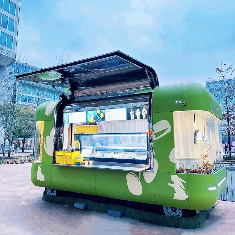 FOODLINE Customized Mobile Kitchen Juice Vending Cart Multifunction Fast Food Truck Coffee Pizza Fully Equipped Bar
