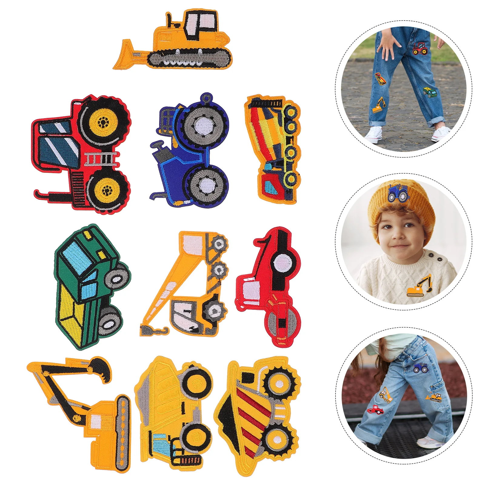 

10Pcs Fire Truck Sew on Appliques Clothes Decoration Patches for Jackets Backpacks Pillows Home Use Soft Skin Friendly Repair