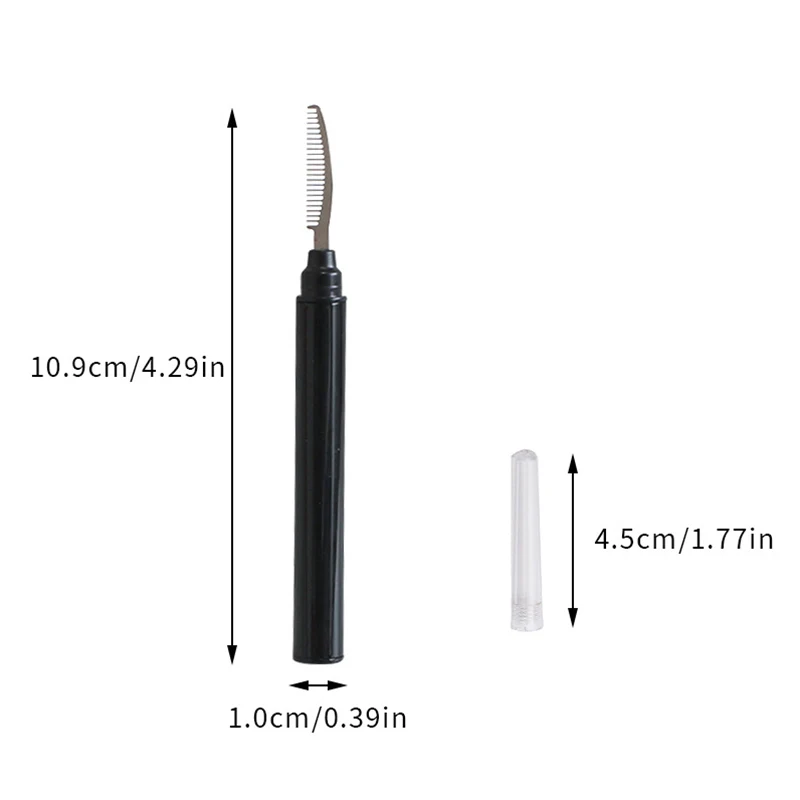Peine de Clip de pestañas negro con cubierta, separador de pestañas, levantamiento de ojos, rizo, cepillo de Metal, Mini peine de cejas, herramienta de maquillaje de belleza