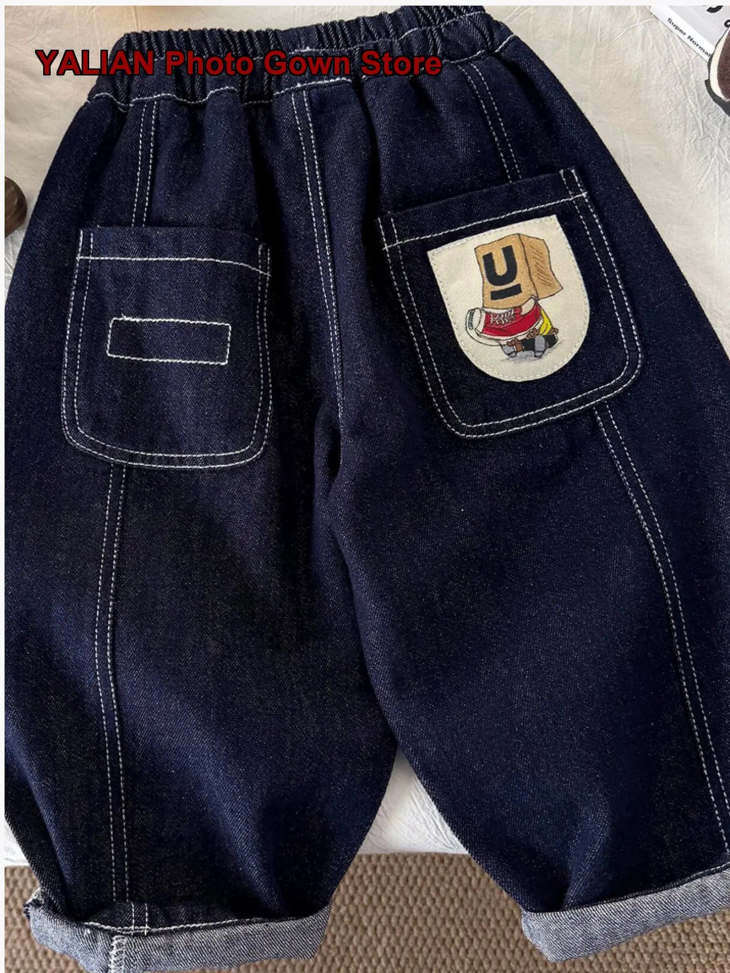 Kids Denim Wide Leg Pants Kids Spring Autumn Loose Fit Cool Casual Solid Color Little Kids
