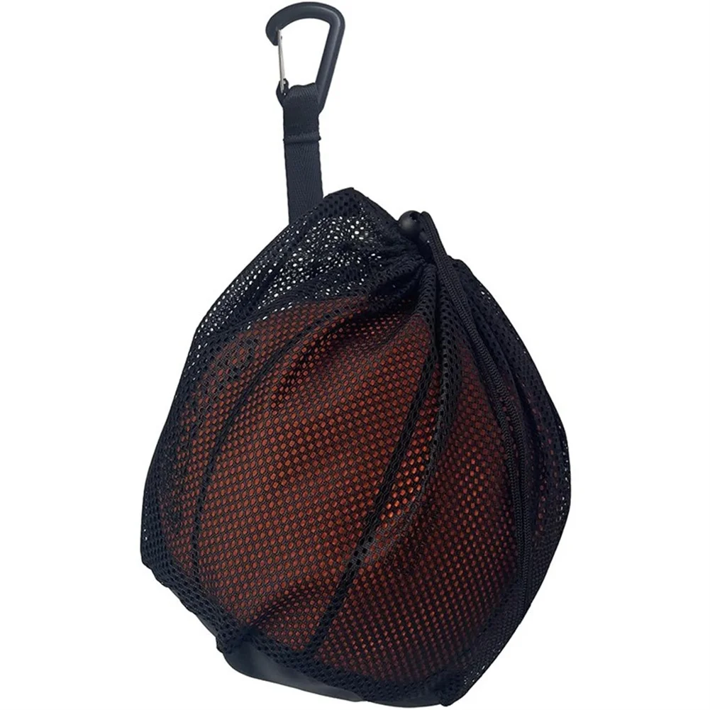 

16L Mesh Carry Bag Single Ball Bag With Zipper Pocket Drawstring Sling Back Bag Equipment Ball Bag For Basketball Volleyball