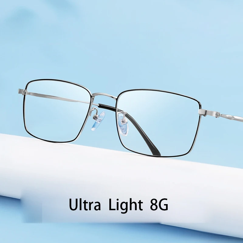 

Optical Prescription Glasses Man Super Light Alloy Eyewear 2023 New Fashion Square Business Myopia Frame WomanEyeglasses 39009