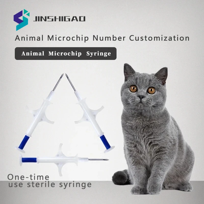 Custom Number RFID Pet Microchip Injectable Syringe FDX-B EM4305 134.2KHz Universal Animal ID Tag for Pets Travel Registration
