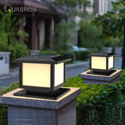 Solar LED Pillar Lamp para Villa, Cerca, Portão, Post Iluminação, Lâmpada de parede impermeável, ABS Quintal, Jardim ao ar livre Luz