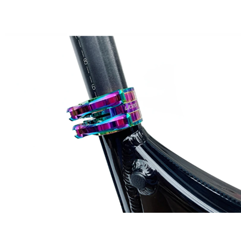 Litepro Seat Tube Clamp Double-Layer Adjustment Buckle Titanium Shaft Quick Release Seat Tube Clamp 34.9mm Rod Clip For birdy Bi