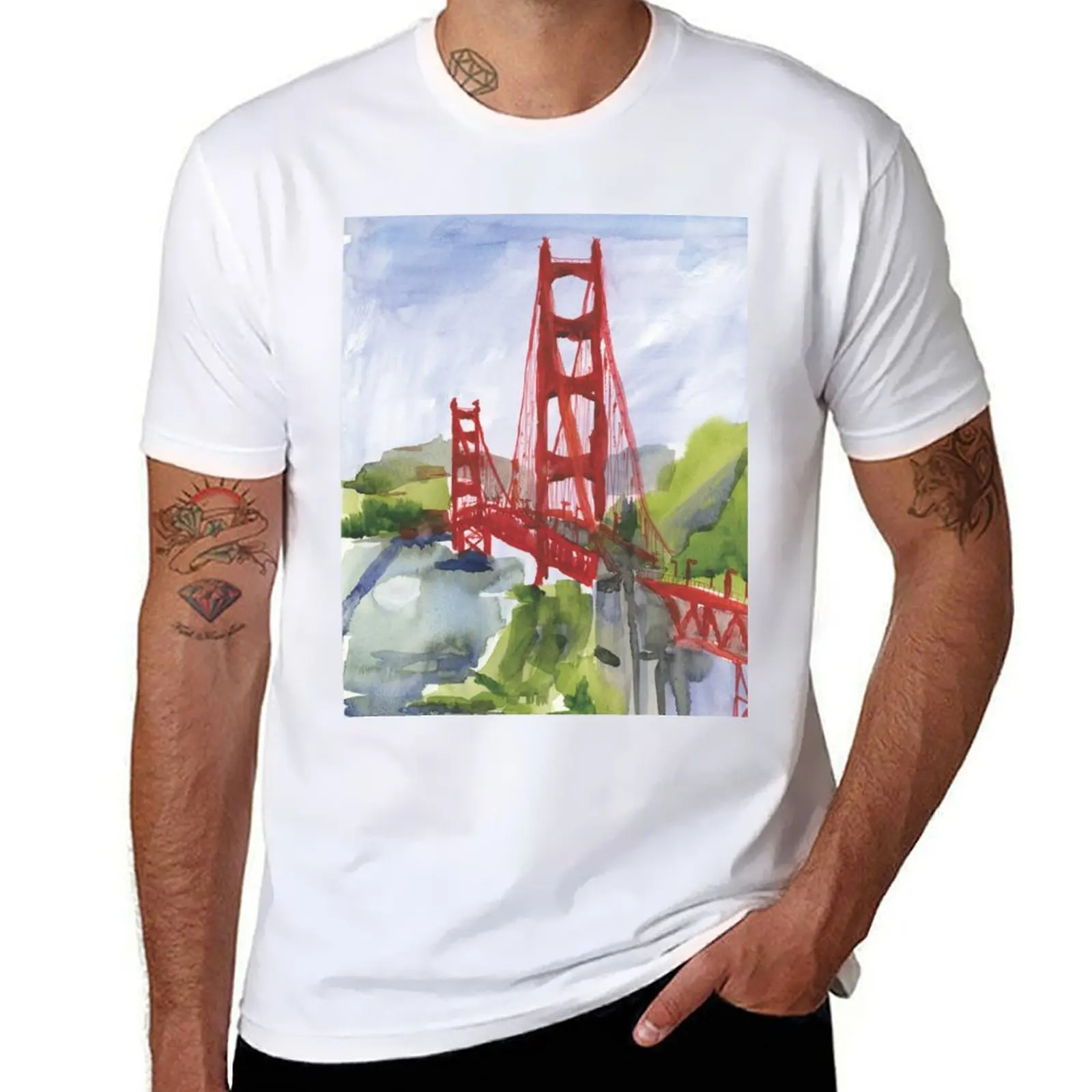 

Golden Gate Bridge T-Shirt man t shirts high quality luxury brand g man t shirts for men T-Shirt