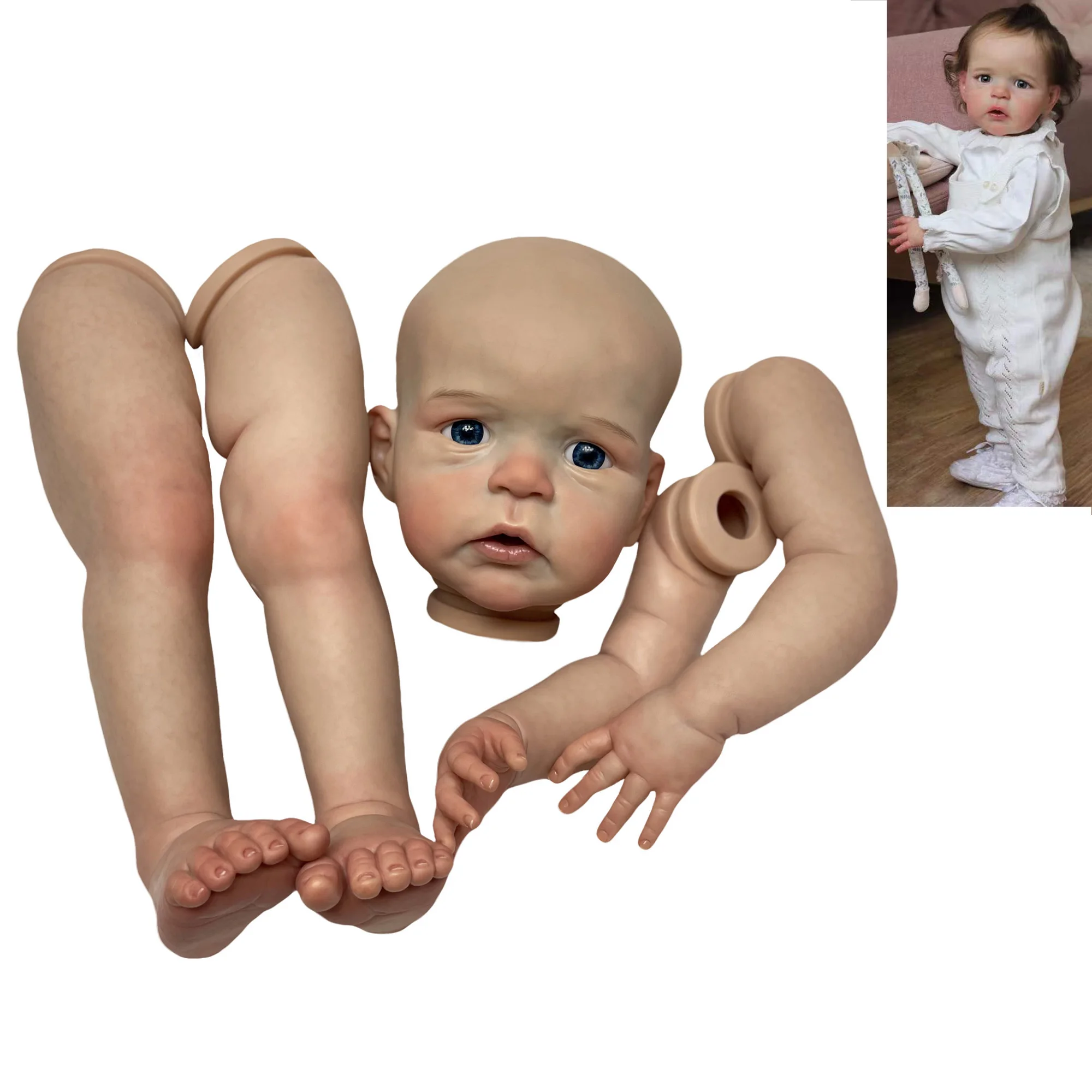 

26Inch Sandie Reborn Doll Kits Painted Bebe Reborn Kit Parts Accessory Toy Acessórios Para Peças De Bebê Em Boneca Renascid