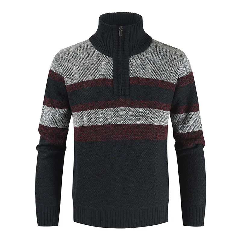 Marke Herren Pullover Herbst Winter warme Kaschmir Wolle halben Reiß verschluss Strickjacke Pullover Mann lässig Strickwaren Pullover Mantel männlich