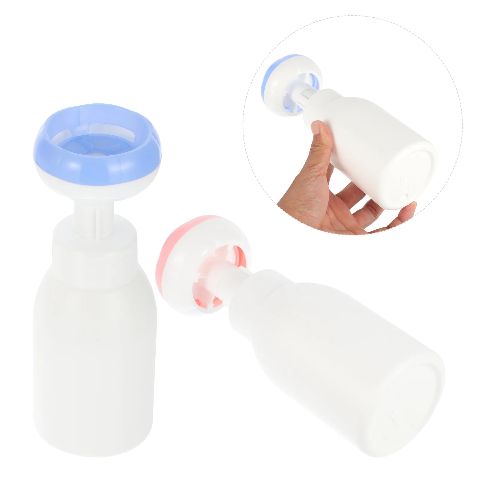 

2Pcs Foaming Bottle Bubble Maker Flower Shape Pump Hand Soap Dispenser Refillable Travel Bottle Cream Foaming Dispenser
