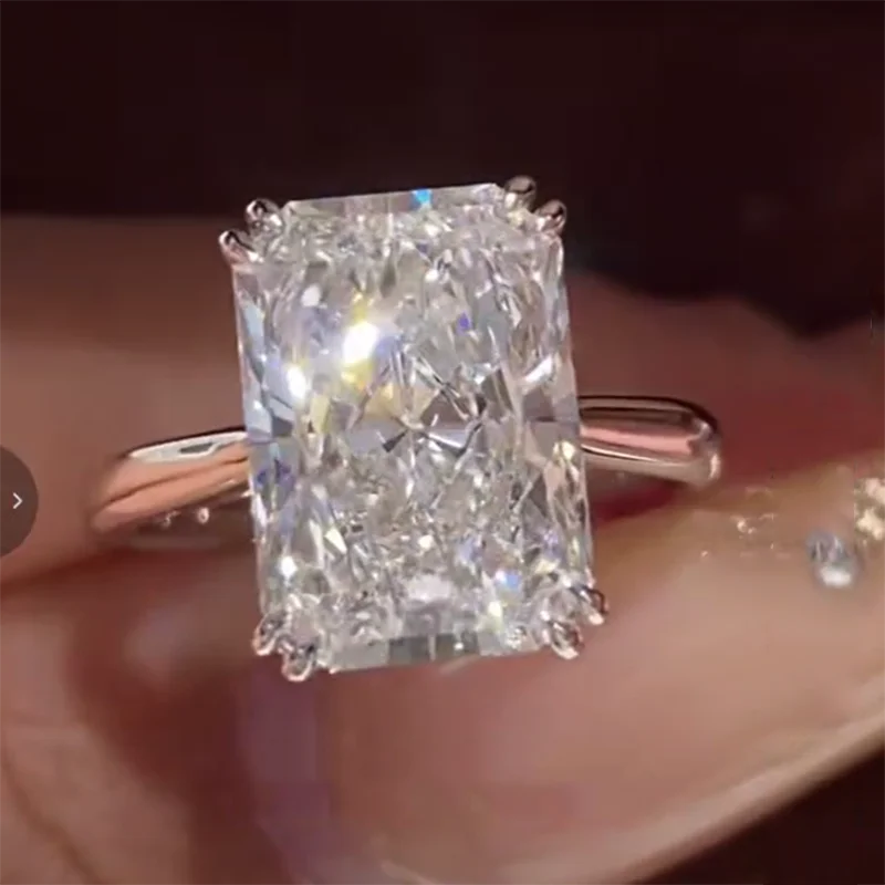 Factory Fine Jewelry Radiant Cut PT950 Gold Ring IGI Lab Grown Diamond Ring DEF VS1 Wedding & Engagement Ring Gift ﻿