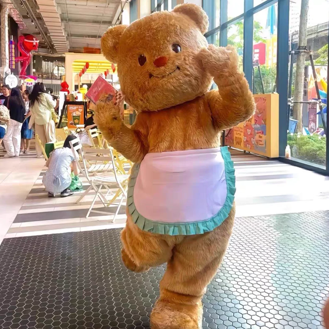 Disfraz de Mascota de oso lindo para adultos, traje de Cosplay divertido, juego de fiesta, ropa publicitaria, carnaval, Navidad, Pascua