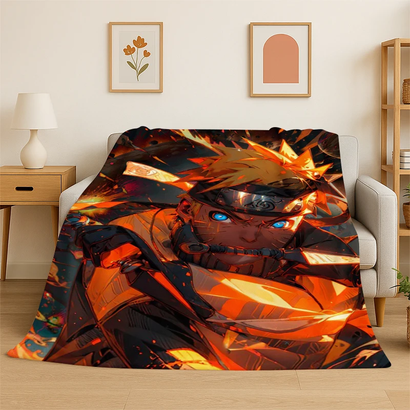 Retro Anime N-Naruto Cartoon I-Itachi Flannel Throw Blanket,Warm Cozy Blanket for Bed,Sofa,Couch,Bedroom,Living Room,Office,Gift
