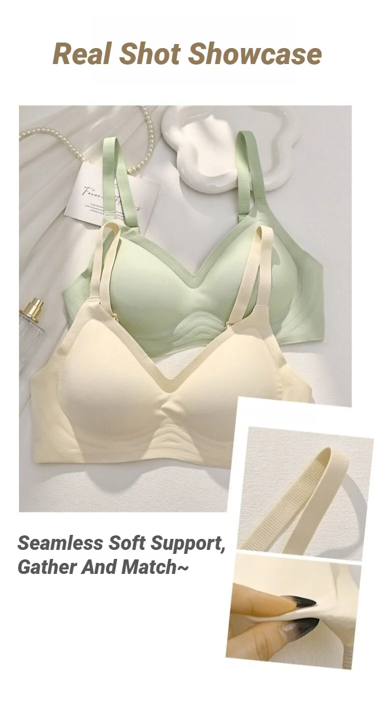 Nahtloser BH für kleine Brüste, Damen-Push-up-BH, bequem, ohne Bügel, weiche Unterstützung, geschlossene Unterwäsche für Frauen mit kleinen Brüsten, ohne Ränder. – Detail 11