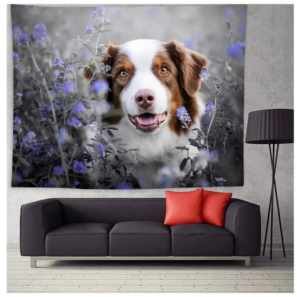 Border collie tapestry home decoration room hanging cloth children's bedroom living room wall background cloth