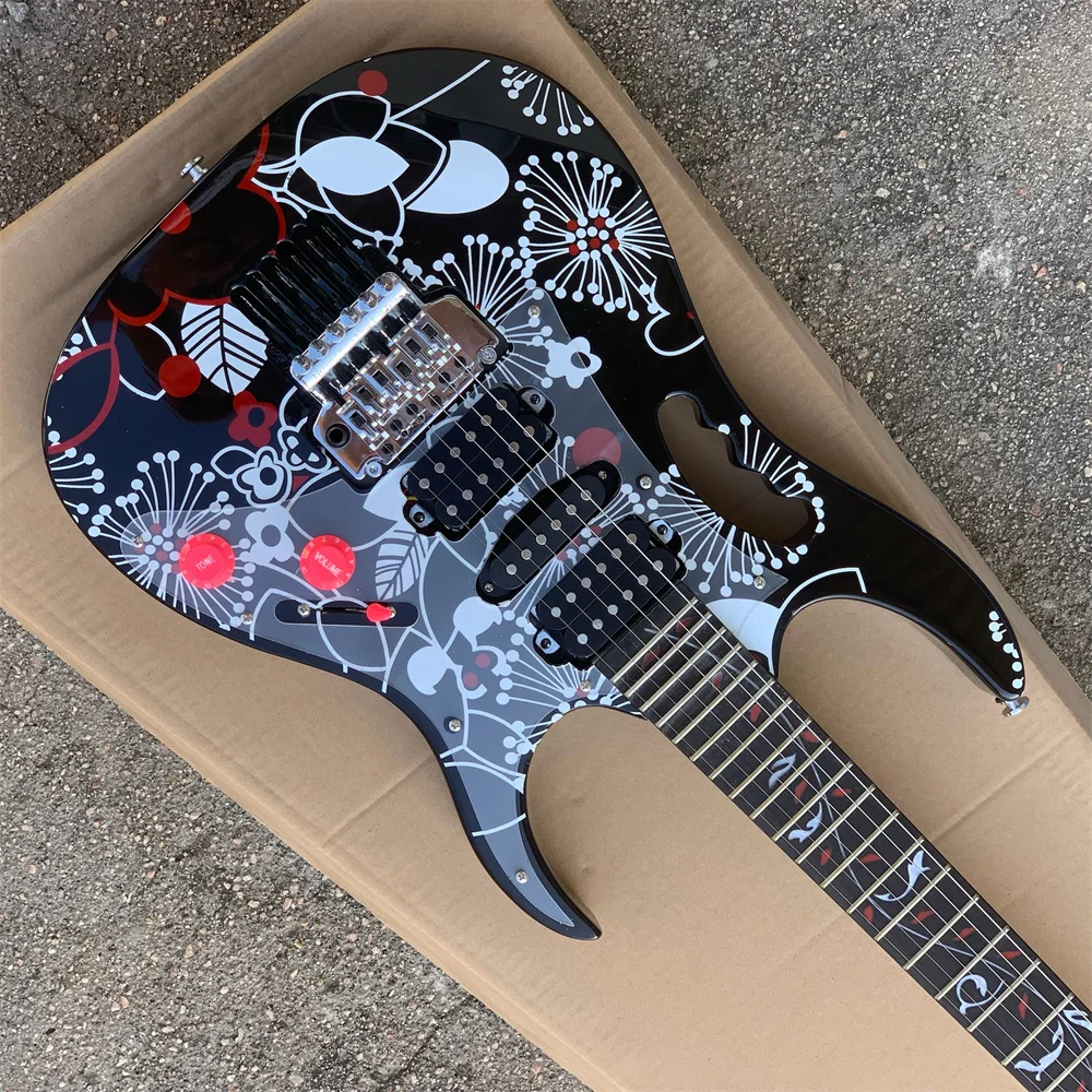 In stock high quality custom version of surfer black double roll electric guitar tree of life inlay free shipping guitarra