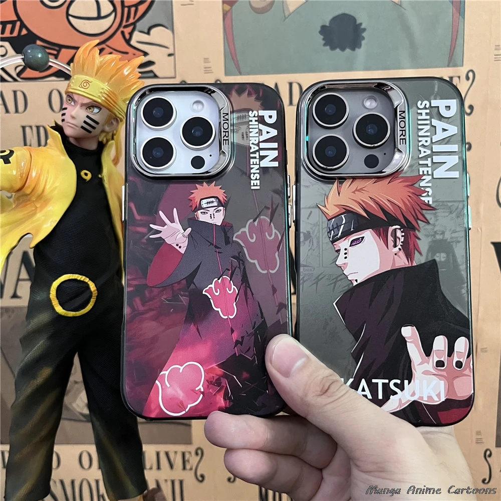 اليابان أنيمي ناروتو Akatsuki الألم جراب هاتف آيفون 12 13 14 15 16 برو ماكس 16pro 15pro 14pro ناروتو ياهيكو غطاء حالات #2