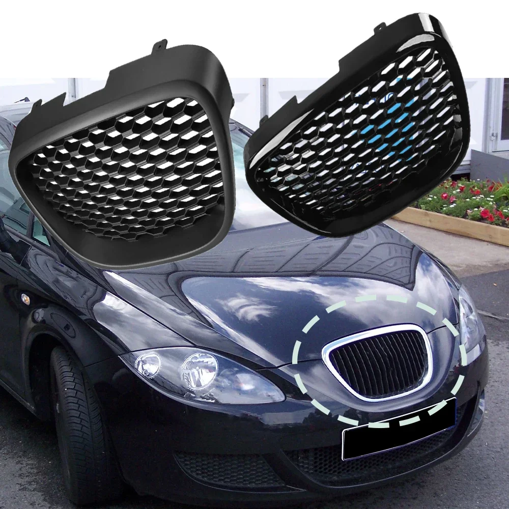 

Сетчатая решетка переднего бампера для Seat Leon MK2 1P1 2006 2007 2008 2009, решетка переднего бампера, сетка капота