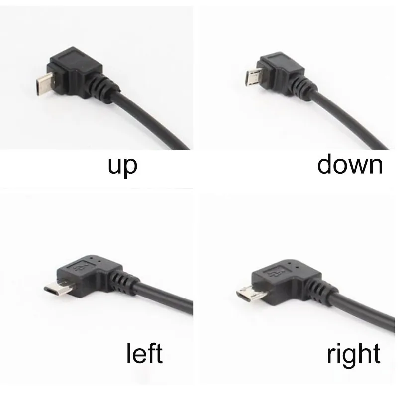 27cm 90 Degree Micro USB Male to Male Data Up Down Left Right Angled Charge Connector Cable Adapter for Tablet Cell Phone C2