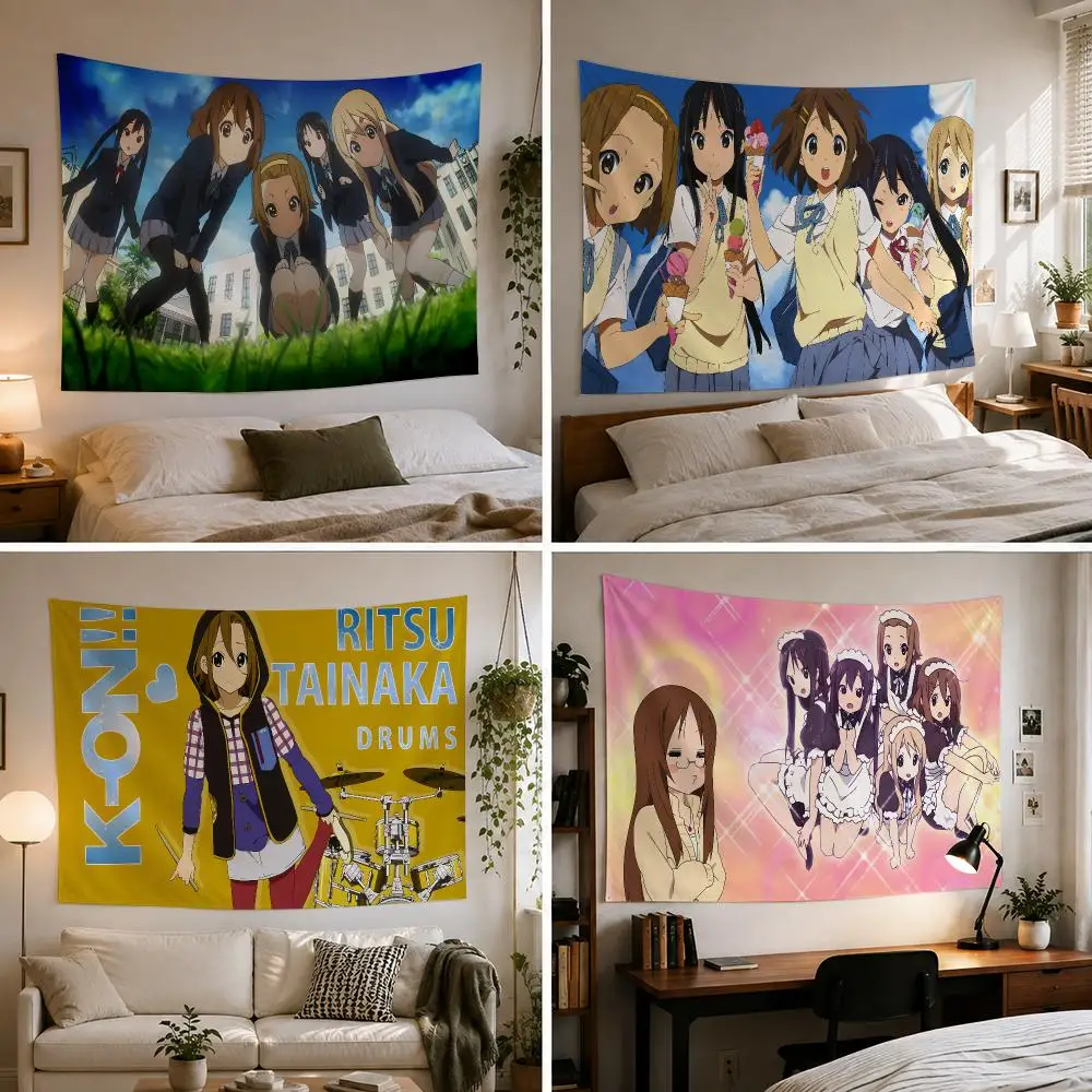 Anime k-K-ON Tapestry Custom Living Bedroom Party Dormitory interior Wall bohemian Decoration Attached clip