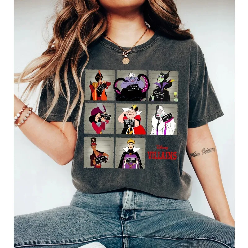 Disney Villains, Bad Girls, Bad Boys, Ladies' T-shirts, All Season Men's and Women's Pure Cotton Casual Fashion Clothing