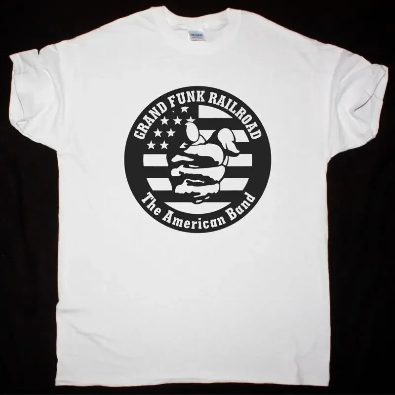 GRAND FUNK RAILROAD THE AMERICAN BAND NEW WHITE T-SHIRT