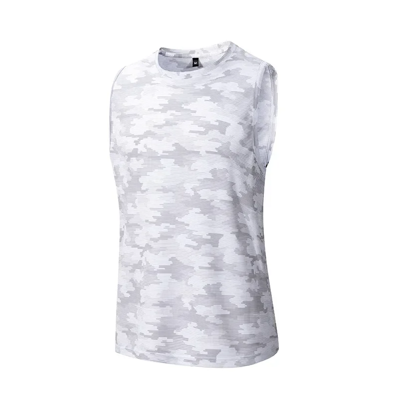 Outdoor Herren Schnelltrocknend Fitness Bodybuilding Shirt Ärmellos Tarnmuster T-Shirt Männliche Basketball-Weste Atmungsaktives Mesh Gym Tanktop für Männer – Detail 7