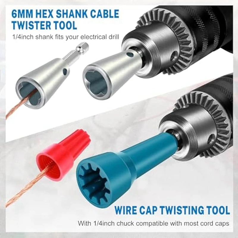 5 Wire Twisting Tool For Drill 3/5 Way Wire Stripping Tool Wire Twister Tool Wire Stripper And Twister Connector Driver