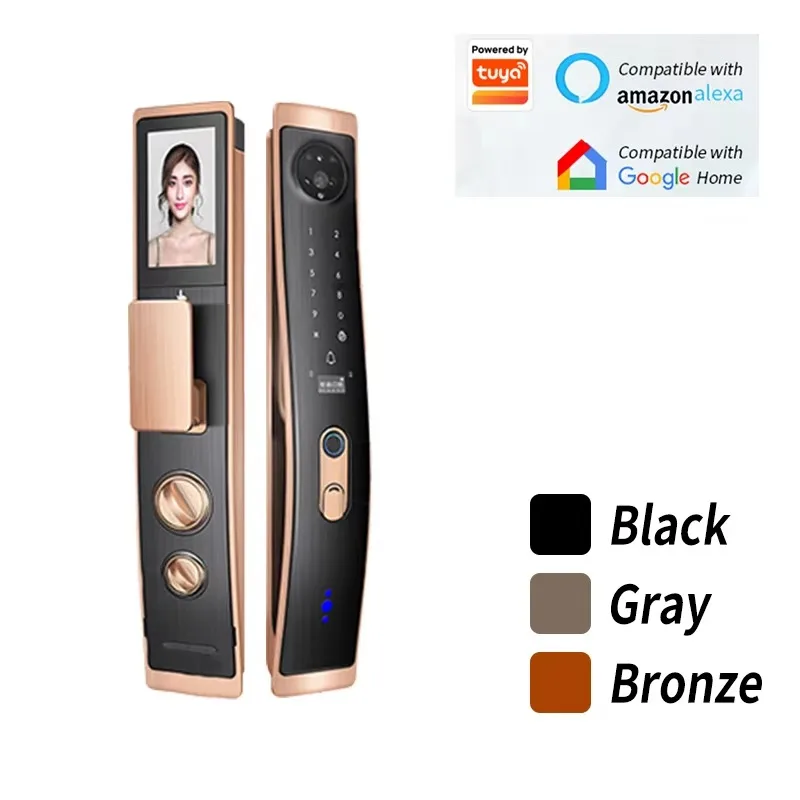 App Smart Lock Real-time Video Call Function Security Camera Zinc Alloy IP SDK Fingerprint Digital Lock 3D Face Recognition