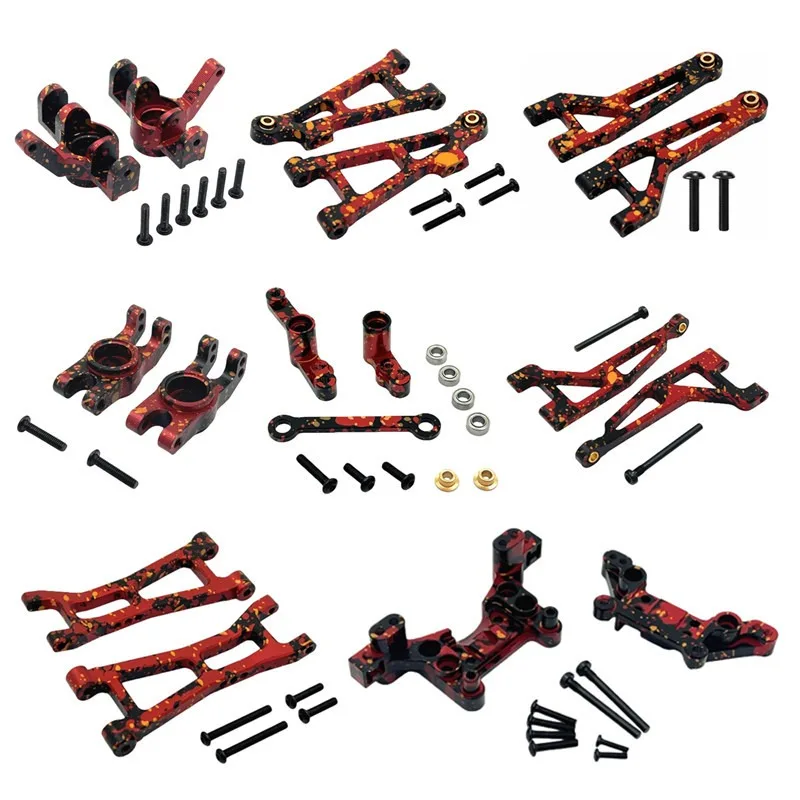 Metal Suspension Arm Shock Mount Steering Cup Upgrade Kit For MJX 1/16 16213 16218 RC Car Rear Hub Bearing