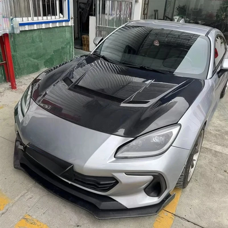 High Quality V2 Style Carbon Fiber Front Engine Hood Sports Coupe 2020-2023 Gloss Easy Installation Exterior Body Kit