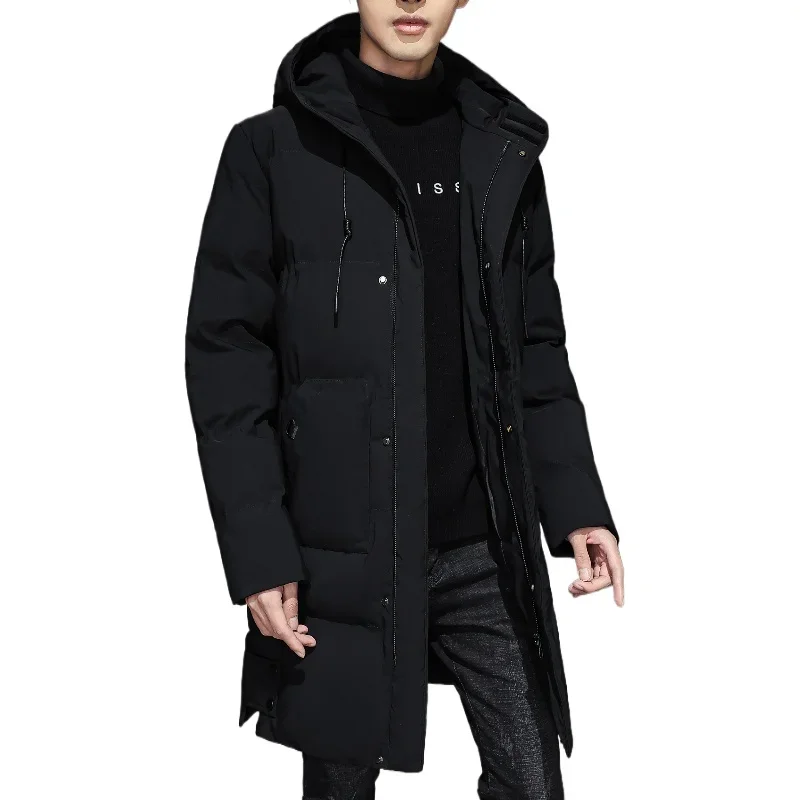 New Fashion Quality Long Cotton-padded Coat Warm Simple Solid Color  Trend All Quality Fabric Comfortable