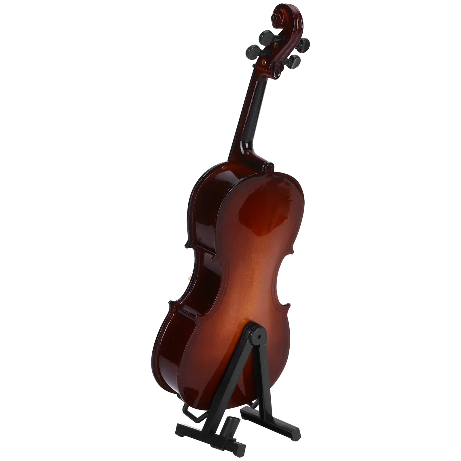 20cm Miniature Music Instrument Cello Model Tabletop Ornament Bass Musical Instrument Crafts DIY Wooden Home Room Decoration