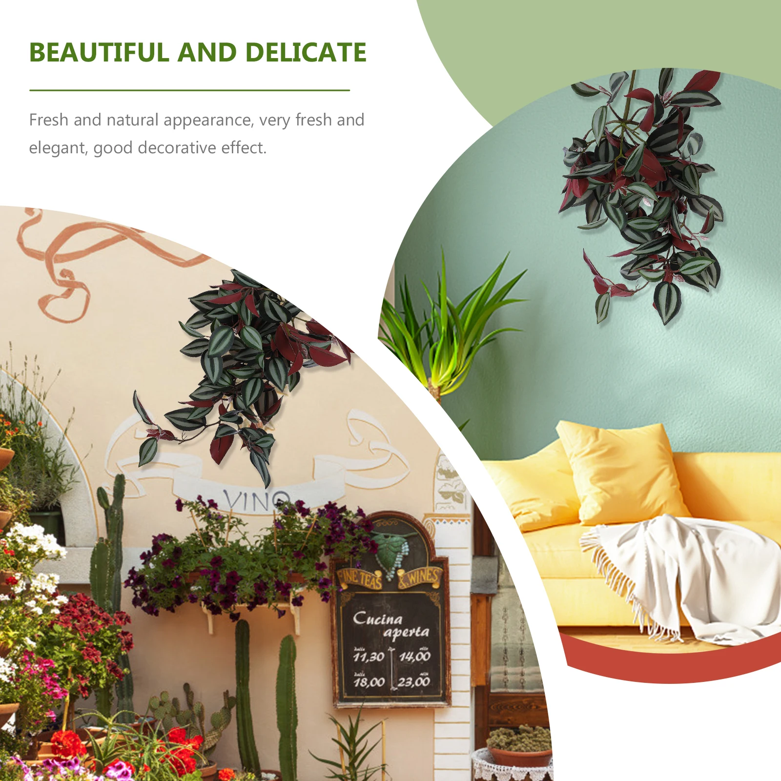 

Rattan Decorative Pendant Vines Garland Red Plastic Living Room Wall Hanging Simulation Rattan Hanging Decor Plants Festive