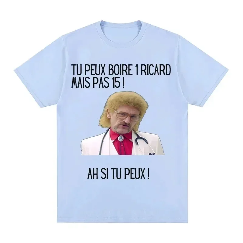 Men Print You Can Drink A Ricard But Not 15 Graphic Black Classic Tops Funny Cotton T-shirt Summer Short Sleeve Premium Tees