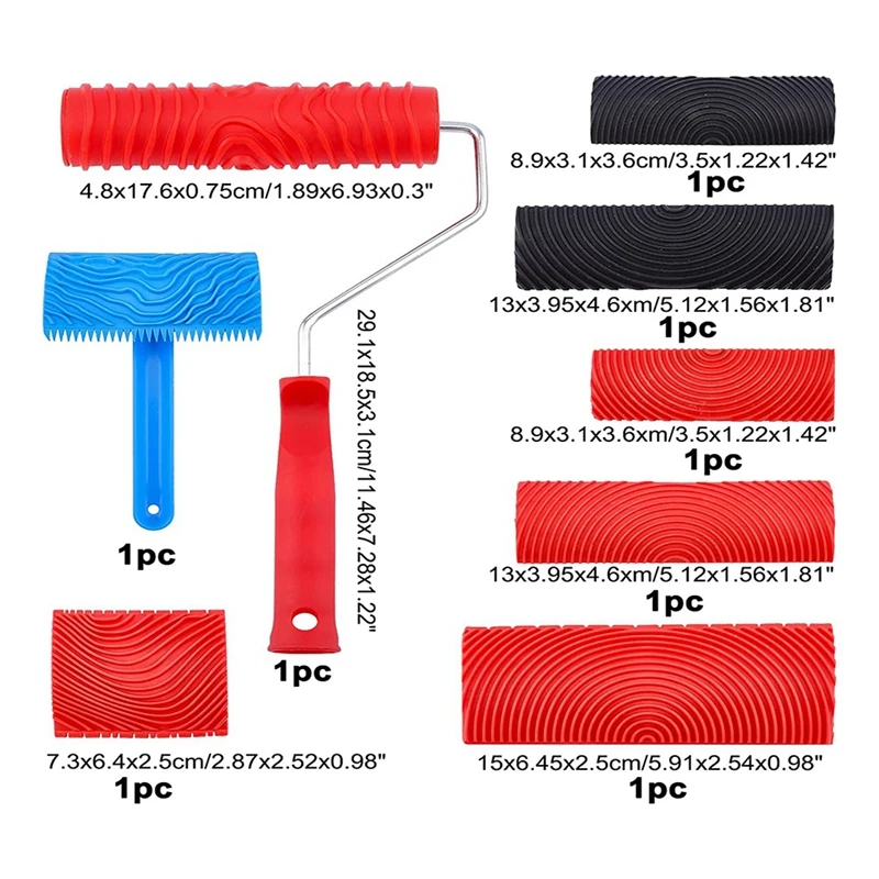 Casa Paint Rollers com Handle Pattern, Pintura Wall Decoration