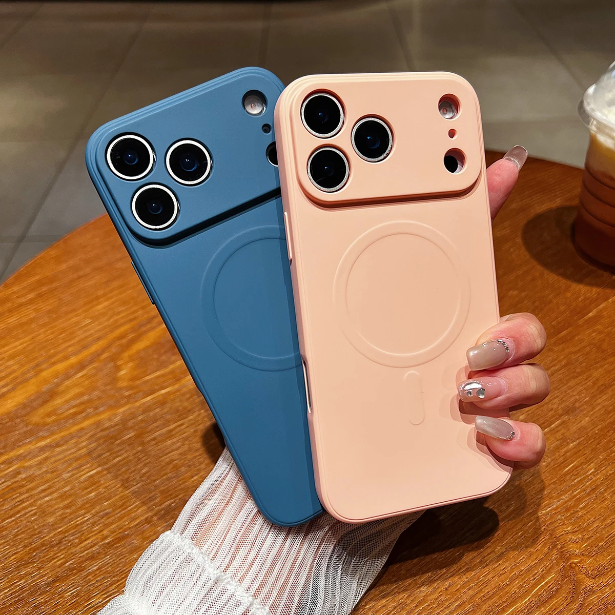 für iPhone 17 Pro Max 17 Air Case Magnetische Abdeckung Mag-sicheres flüssiges Silikonfutter Rundumkamera Protect Bitte beachten Sie das Telefonmodell