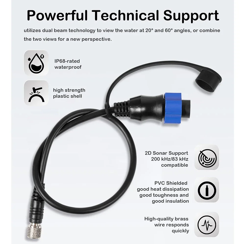 for Lowrance Fish Finder US2 Sonar Transducer on Minn Kota Trolling Motor MKR-US2-10 Universal Sonar 2 Adaptor Cable for 1852060