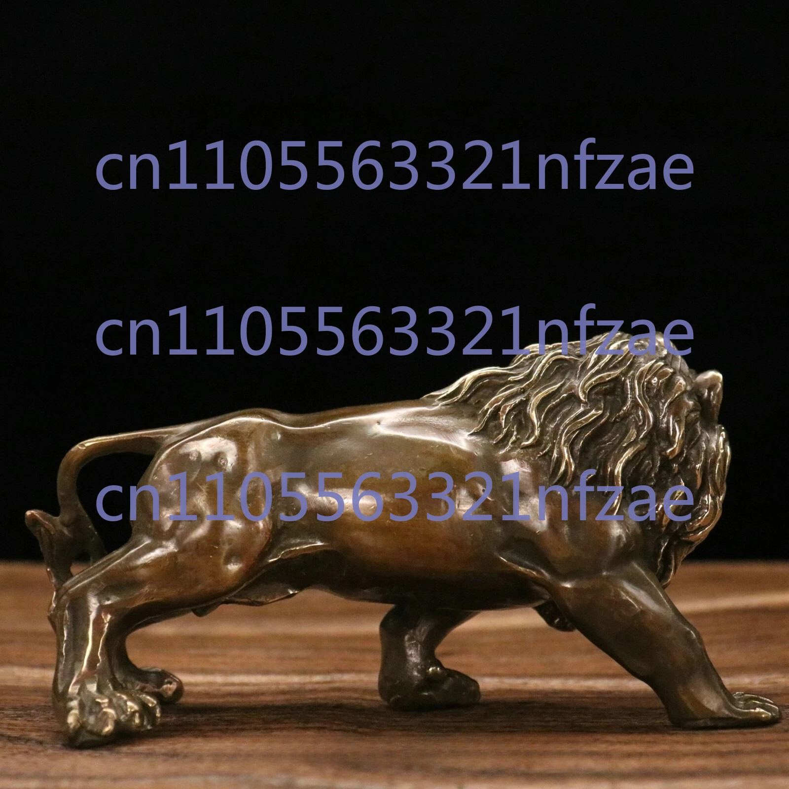 6 "الصين القديمة البرونزية فنغشوي فو فو الكلب الحرس باب الأسد الوحش تمثال الحيوان #3