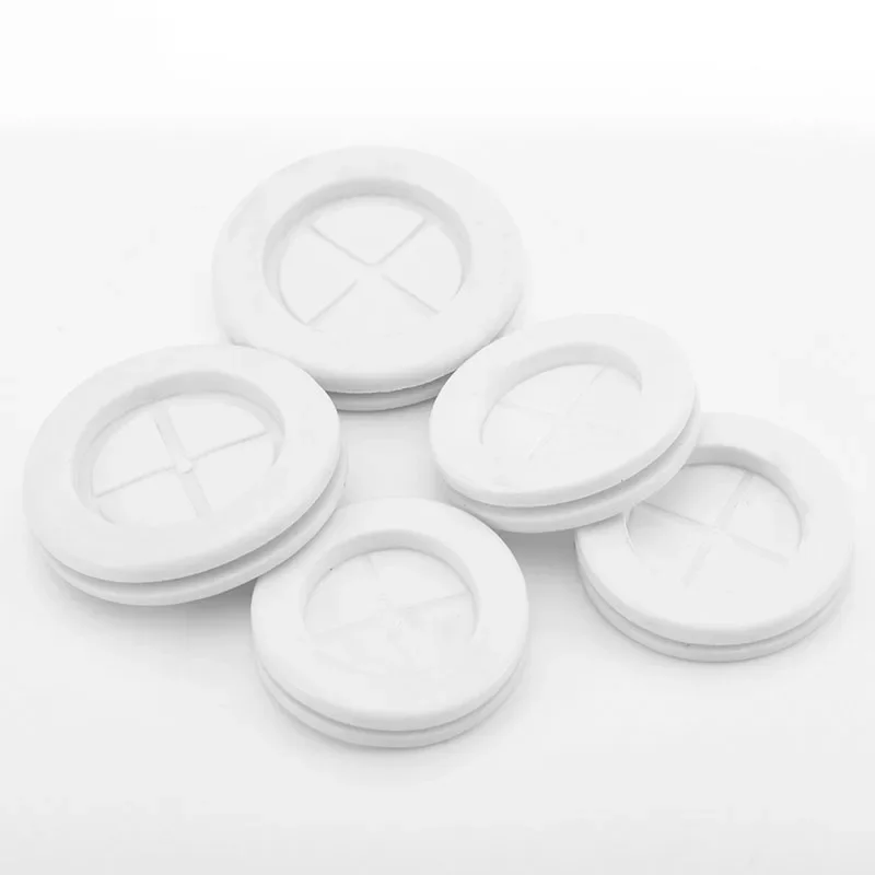 White Rubber Grommet Wiring Protector Rings Blanking Blind Plug Dust 16 20 22 25 27 30 32 35 40 42 50 60 70 80 90 13mm