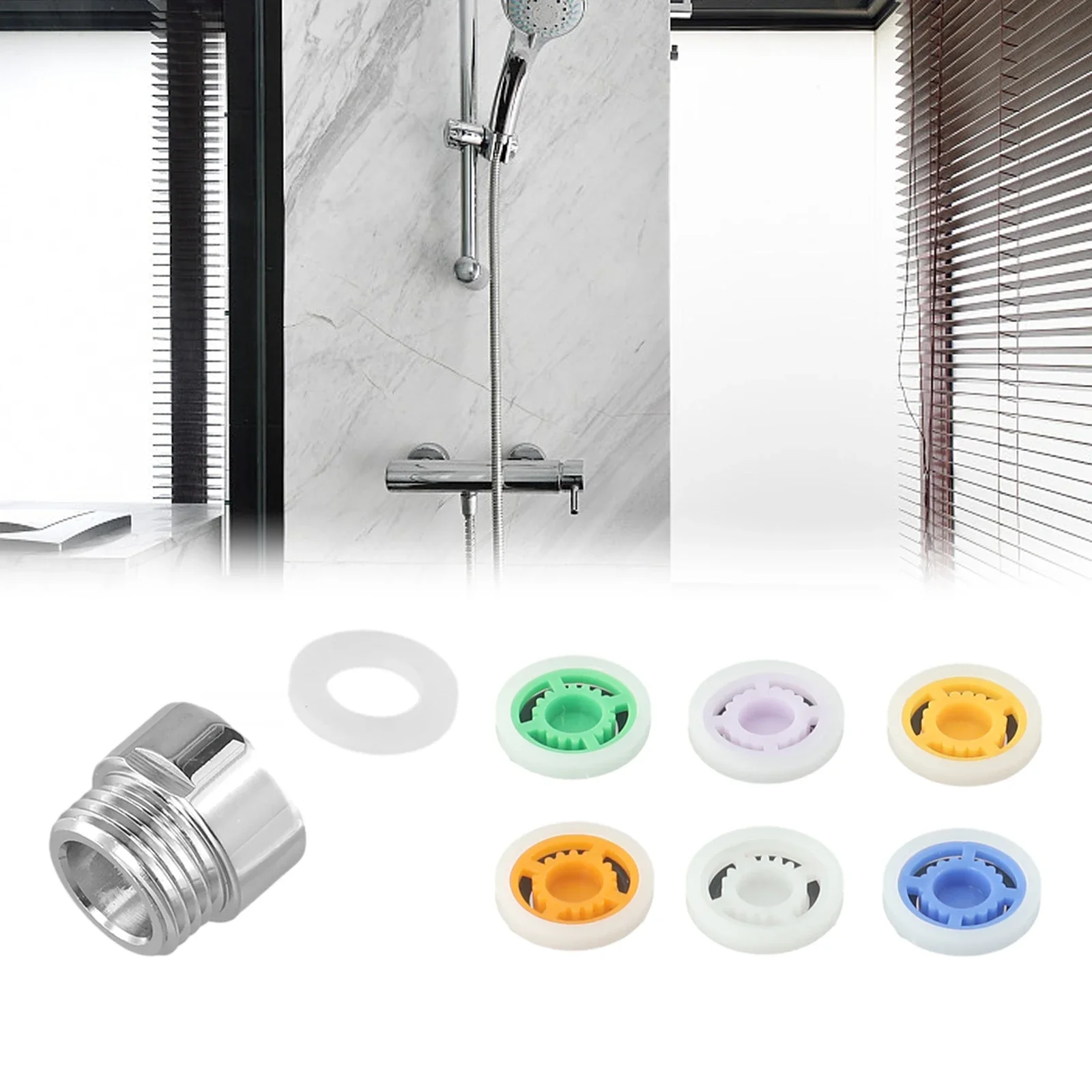 Shower Flow Reducer Limiter Restrictorb Thread Valve Water Saving 6 Different Flows Hose Restrictor Household Showers