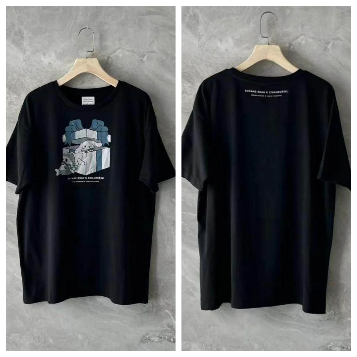 

Футболка женская с коротким рукавом и принтом Sanrio Big-eared Dog Shark, свободный крой, круглый вырез, модный топ