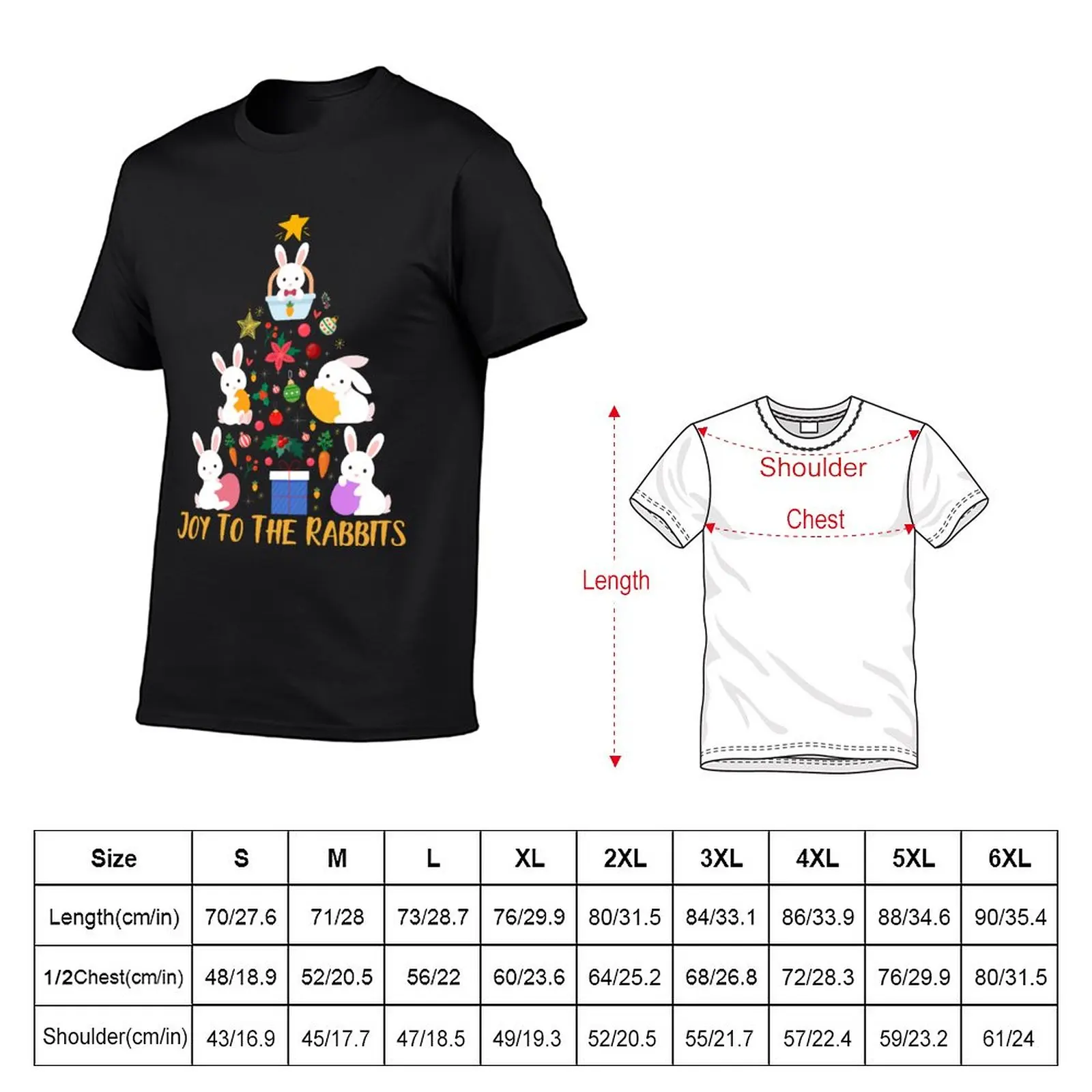 New Joy To The Rabbits Christmas Tree T-Shirt Aesthetic clothing Short sleeve plain t-shirt Men's clothing